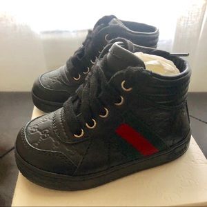 Gucci toddler leather high tops